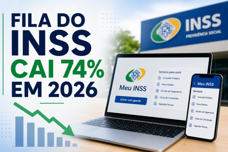 fila do INSS cai em 74%